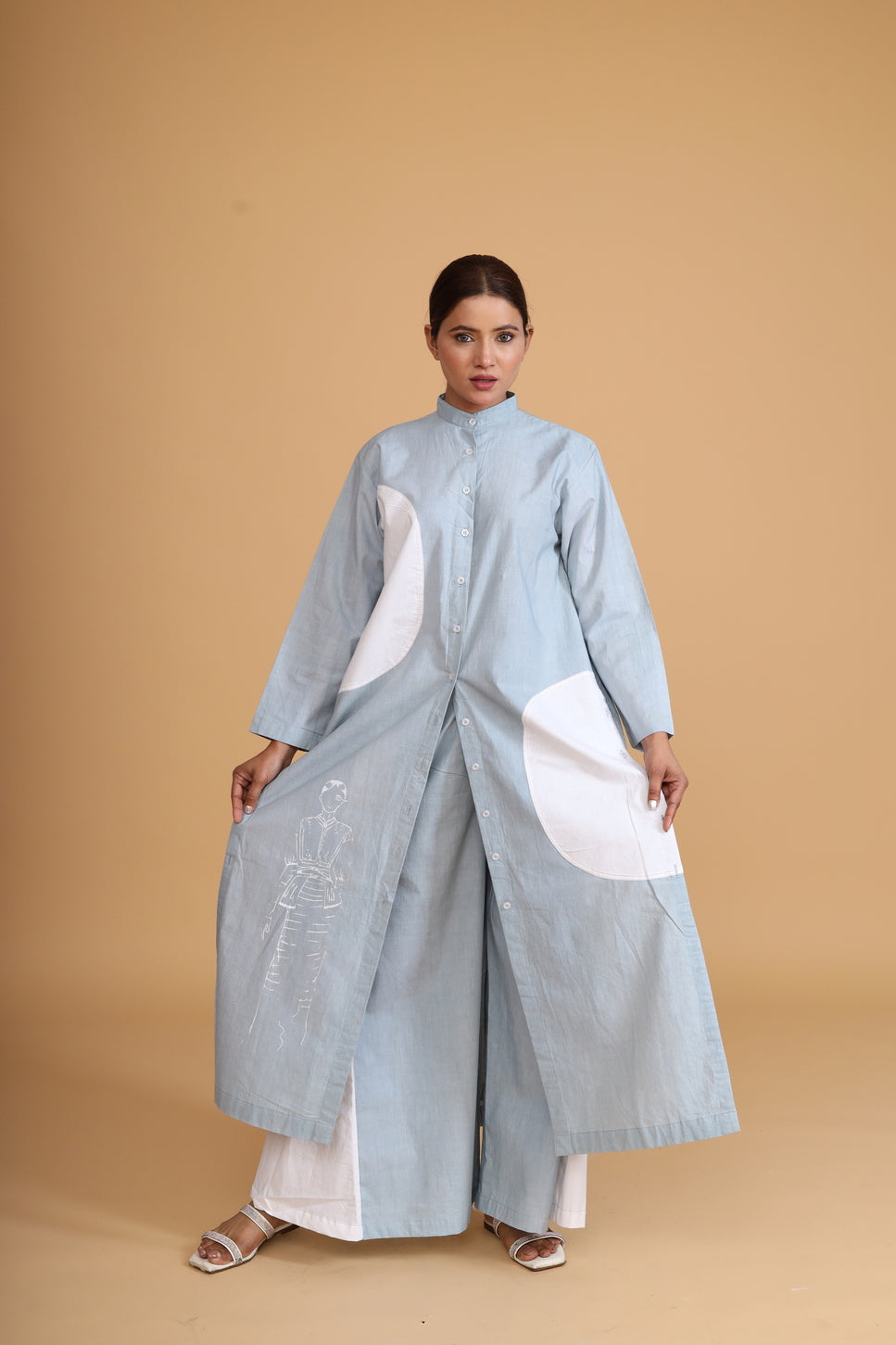 FRONT PATCH DOUBLE SIDE BUTTONED TUNIC