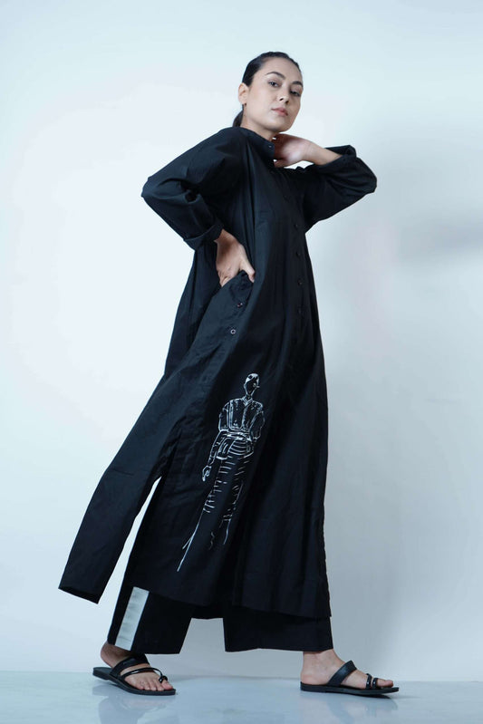 HIGH SLIT TUNIC WITH DOUBLE SLIT OPENING CO-ORD (SET OF 2)