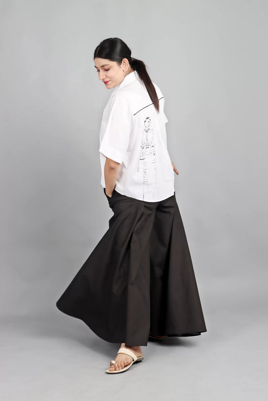 LOOSE SHIRT CO-ORD WITH SCARF (SET OF 3)