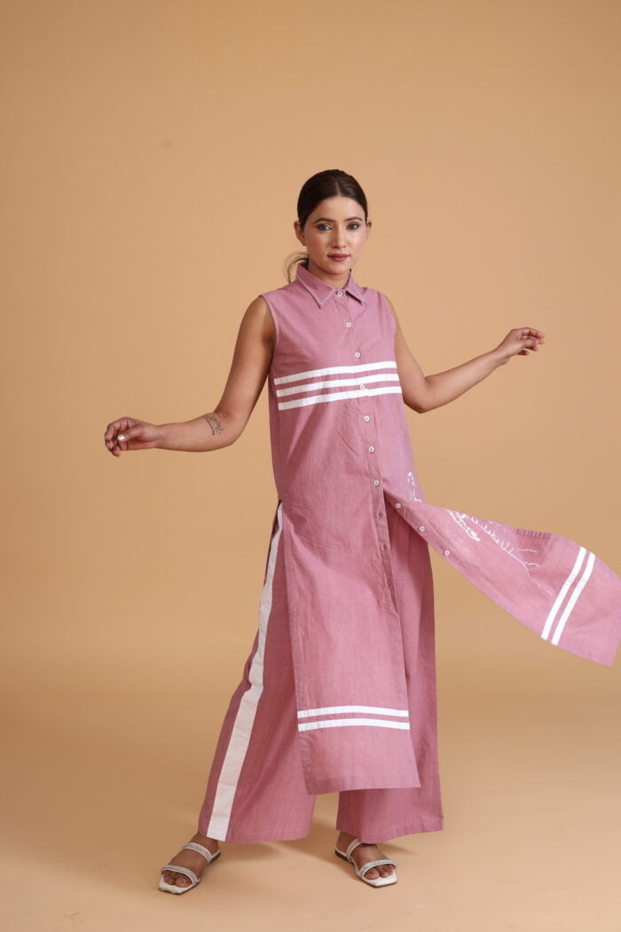 FRONT STRIPE DETAIL TUNIC CO-ORD (SET OF 2)