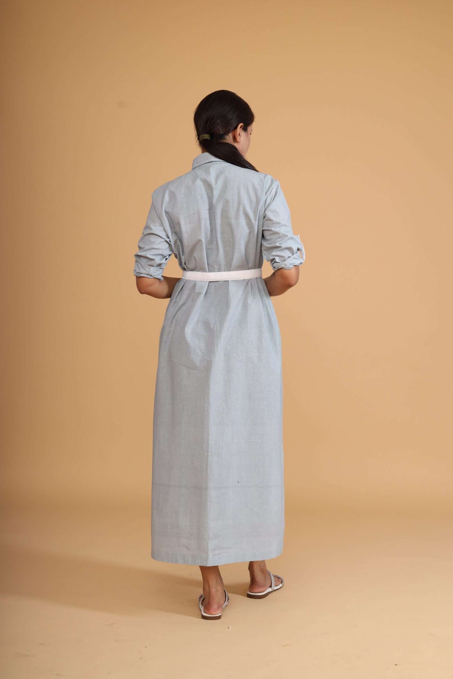 PATCH POCKET SIDE SLIT DRESS