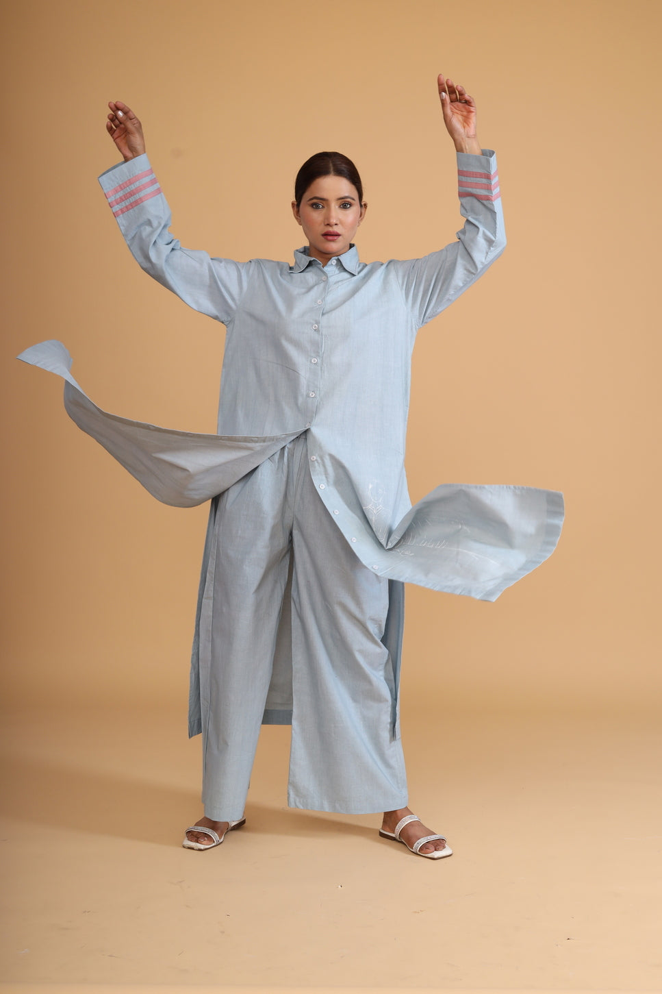 SLEEVE STRIPE DETAIL TUNIC CO-ORD ( SET OF 2)