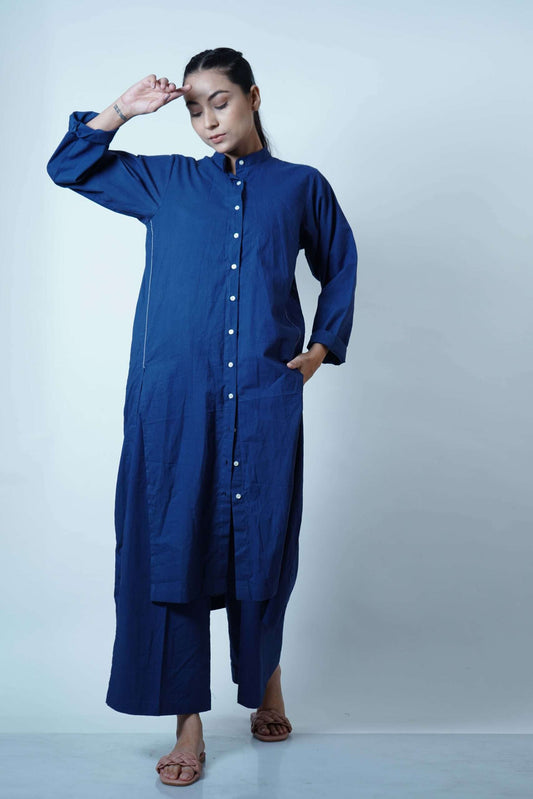 PRINCESS LINE DETAIL TUNIC- BLUE