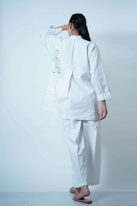 NARROW BOTTOM PANTS- WHITE