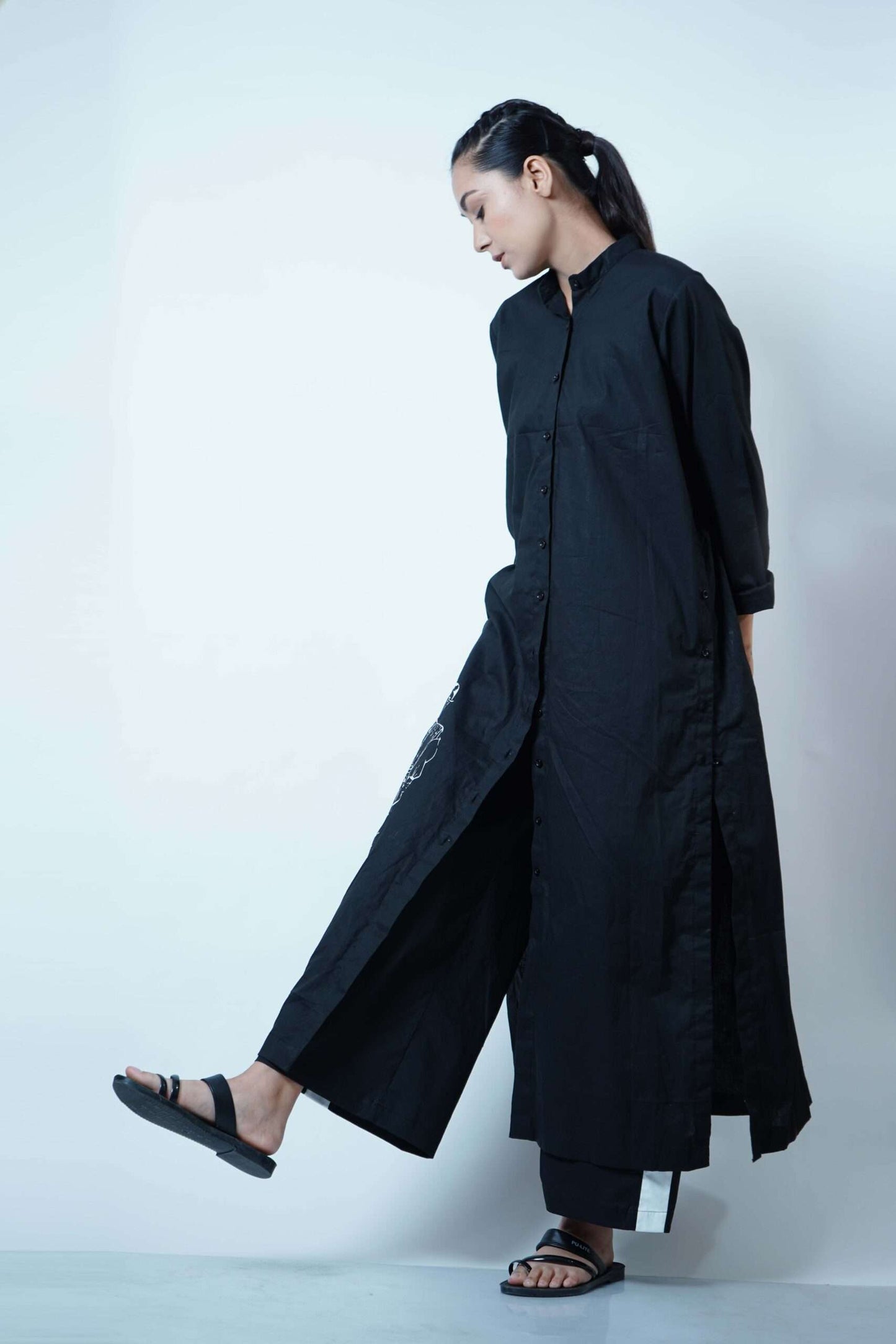 HIGH SLIT TUNIC WITH DOUBLE SLIT OPENING CO-ORD (SET OF 2)