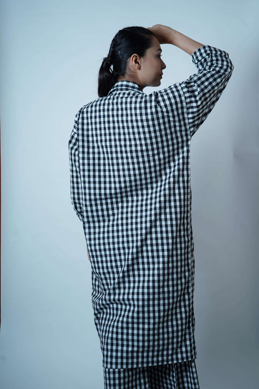 LAPEL COLLAR OVERLAY- BLACK CHECK