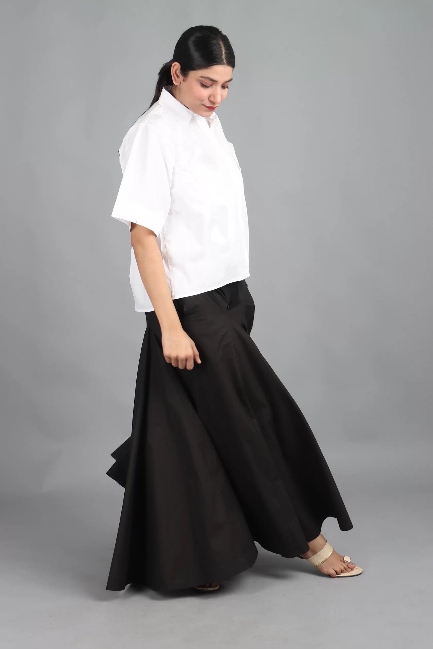 LOOSE SHIRT CO-ORD WITH SCARF (SET OF 3)