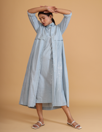 FRONT AND BACK PLEAT OVERLAY CO-ORD (SET OF 2)