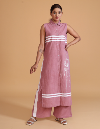 FRONT STRIPE DETAIL TUNIC CO-ORD (SET OF 2)